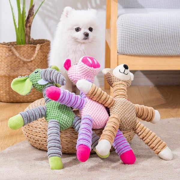 Dog Toys Corduroy Elephant Bear Pig Squeaky Toys