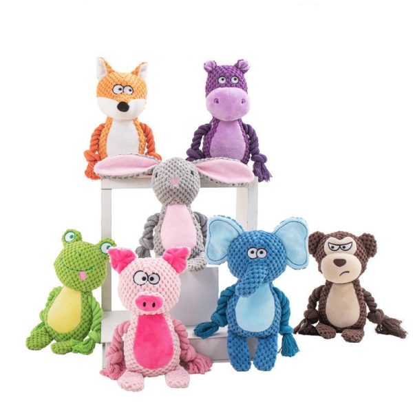 Pet Squeaky Plush Toy Zoo Animal